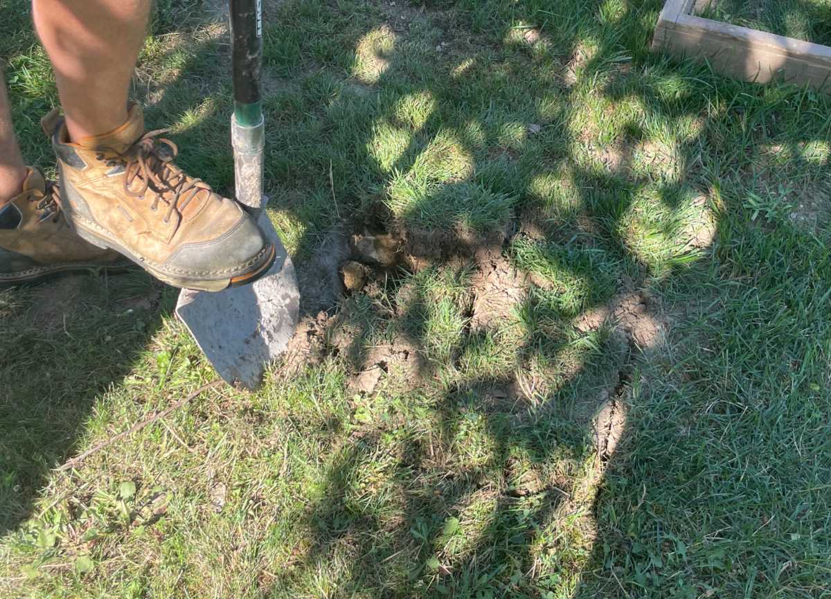 Digging A Hole For Flat Grave Marker