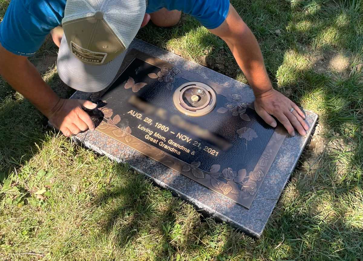 Placing A Flat Grave Marker In The Ground
