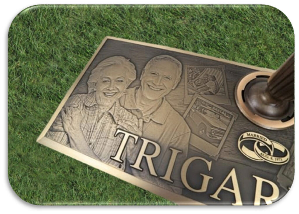 Grave marker and it says "Trigard"