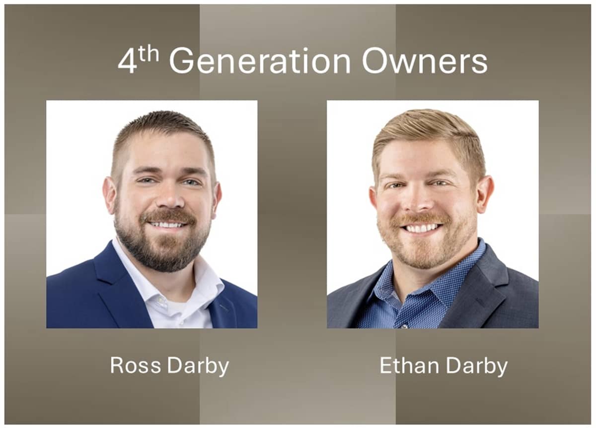 Pictures of two men and it says 4th Generation Owners: Ross Darby and Ethan Darby