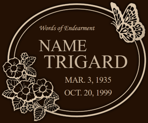 Infant Oval Grave Marker